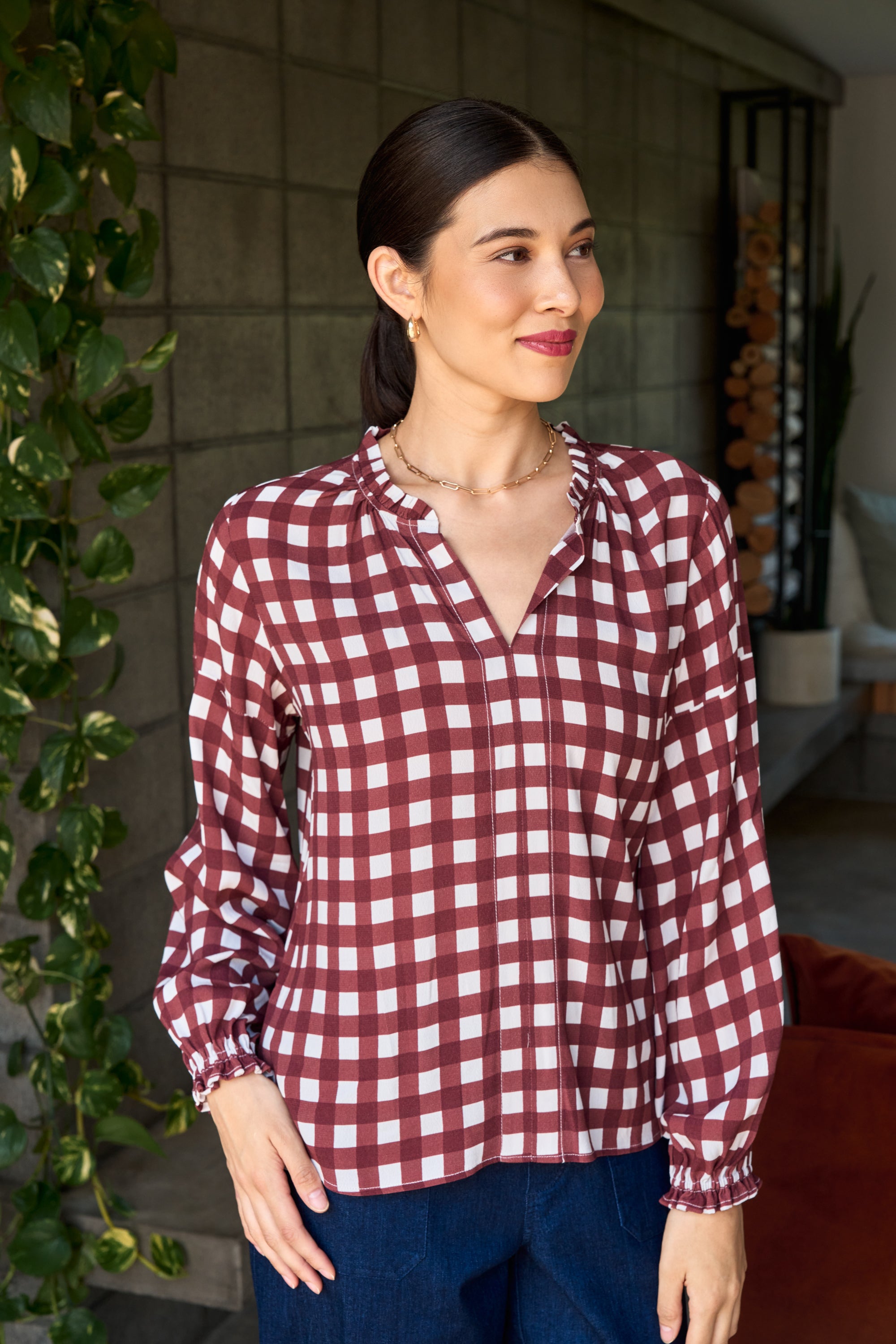 ELASTICATED CUFF BLOUSE