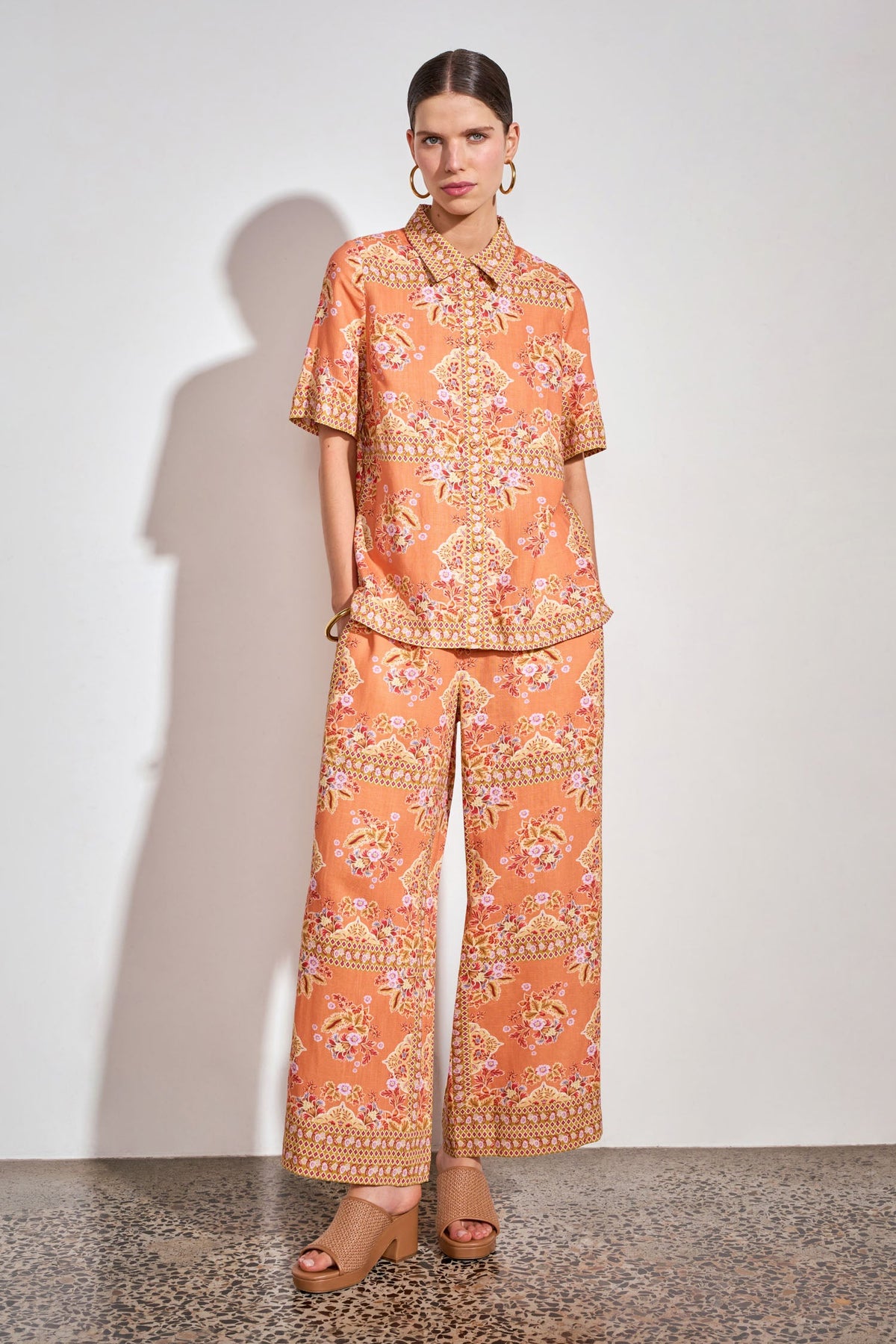 ZOE KRATZMAN MERCHANT PANT MARIGOLD GLOW ORANGE PRINT PANT