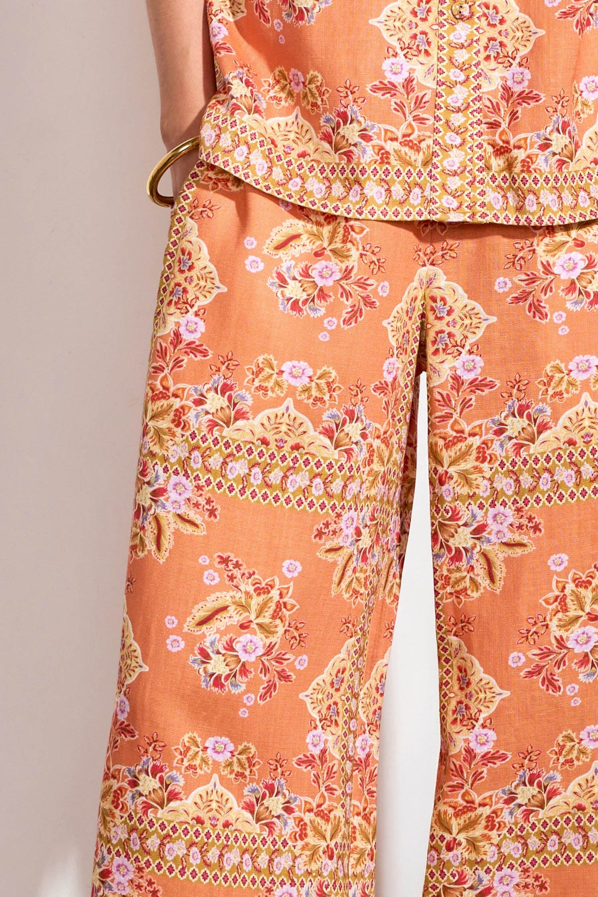 ZOE KRATZMAN MERCHANT PANT MARIGOLD GLOW ORANGE PRINT PANT
