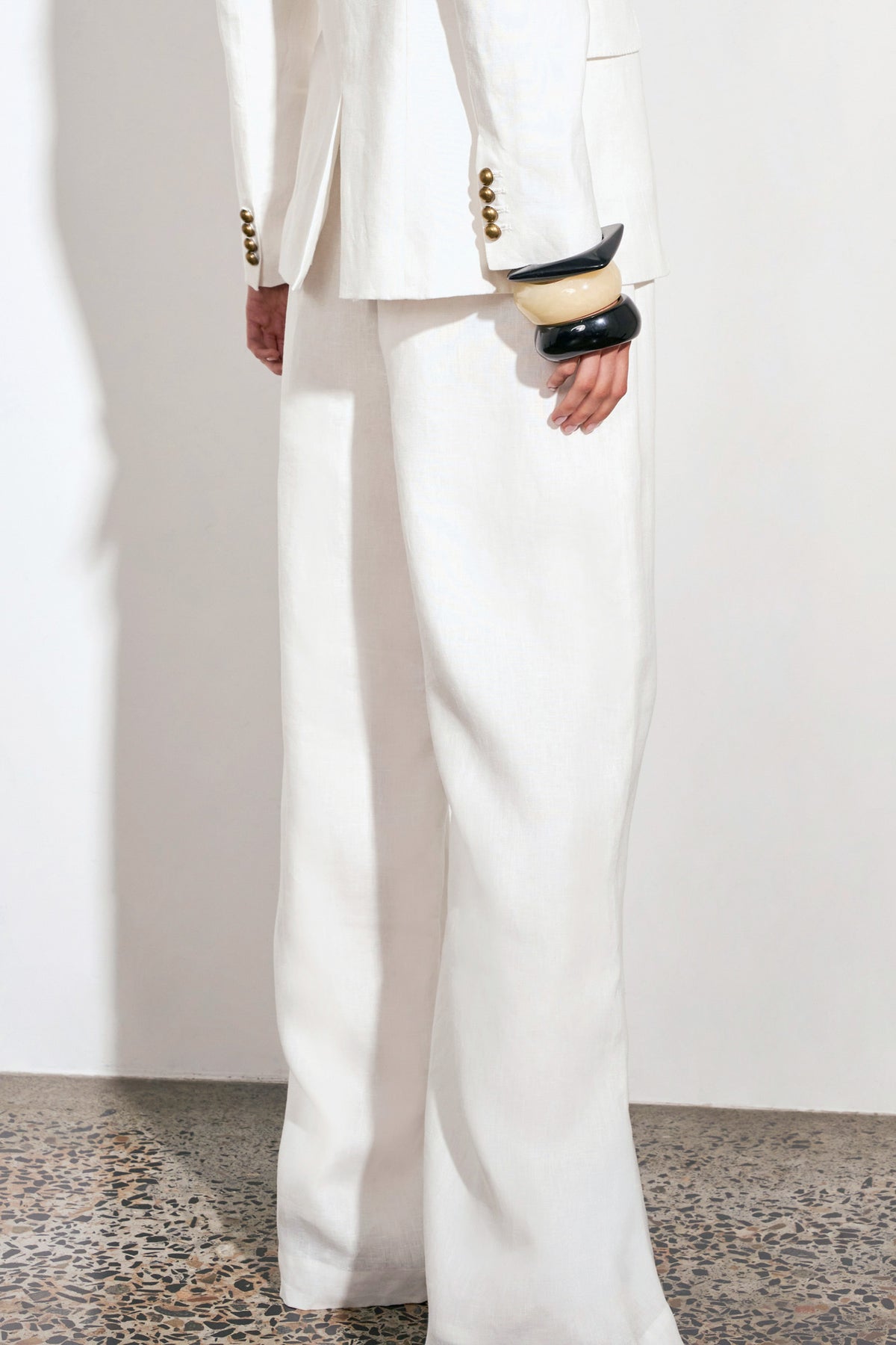 ZOE KRATSMANN EDIT PANT LONG WHITE LINEN PANT WITH WIDE LEG