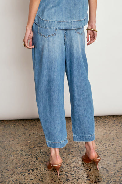 ZOE KRATSMANN ASCEND PANT DENIM BARREL PANT COTTON BLEND WITH DRAWSTRING