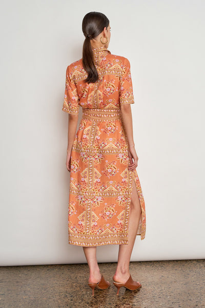 ZOE KRATZMANN INSTRUCT DRESS MARIGOLD GLOW ORANGE PRINT DRESS