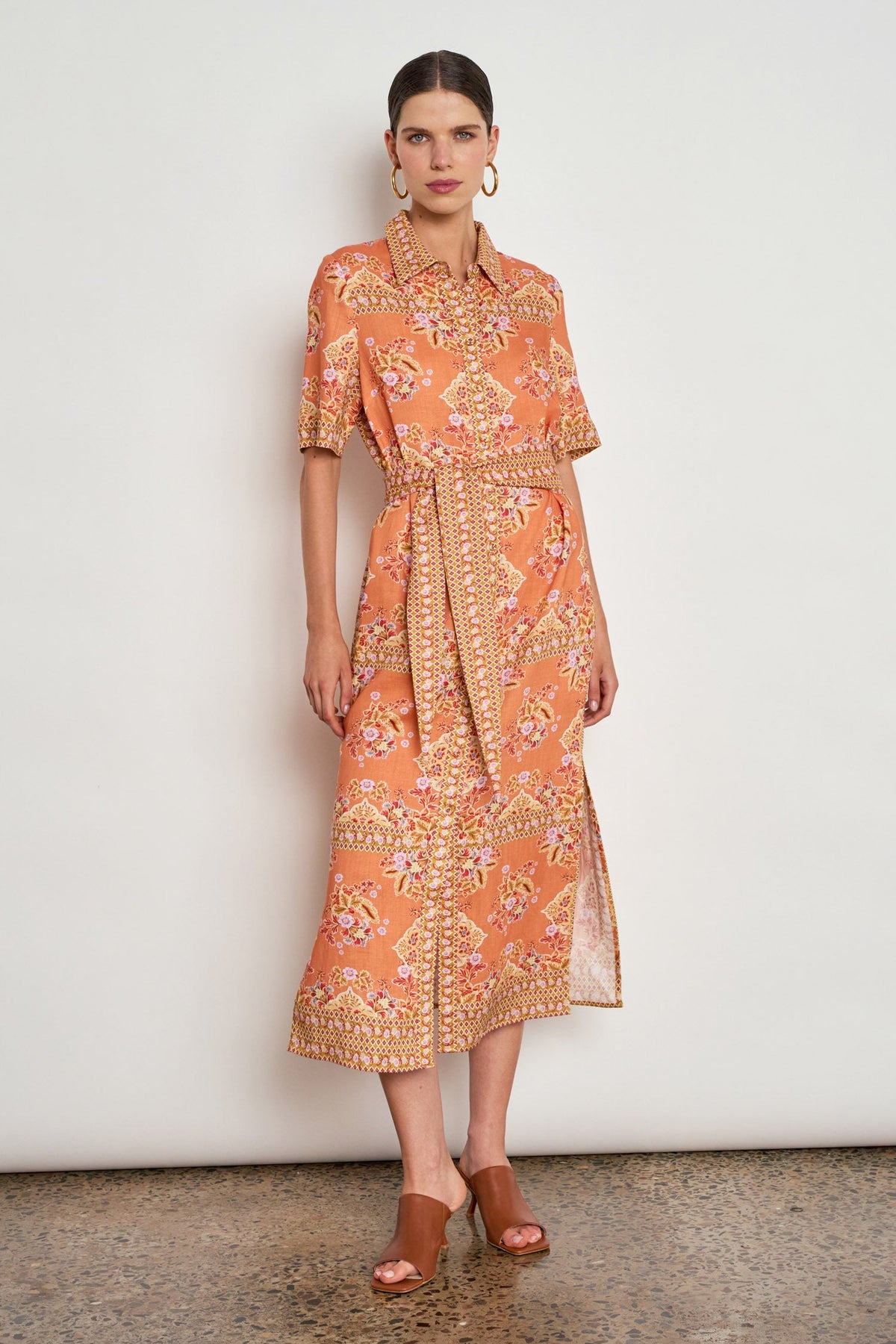 ZOE KRATZMANN INSTRUCT DRESS MARIGOLD GLOW ORANGE PRINT DRESS