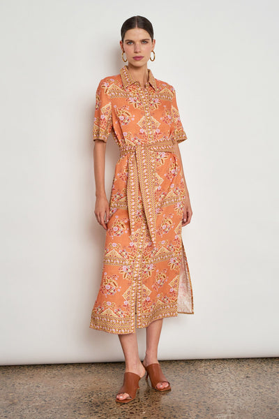 ZOE KRATZMANN INSTRUCT DRESS MARIGOLD GLOW ORANGE PRINT DRESS