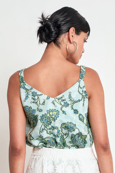 ZOE KRATZMANN TIDAL TOP GREEN FLORAL CAMISOLE