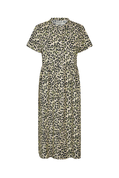LOLLYS LAUNDRY ALIYA MAXI DRESS ANIMAL PRINT LEOPARD PRINT COTTON YELLOW DRESS