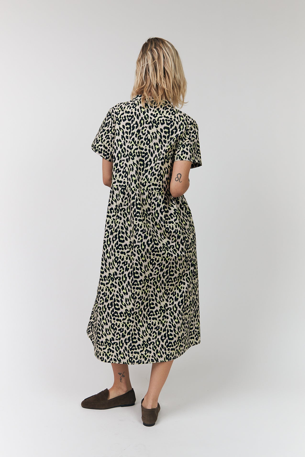 LOLLYS LAUNDRY ALIYA MAXI DRESS ANIMAL PRINT LEOPARD PRINT COTTON YELLOW DRESS