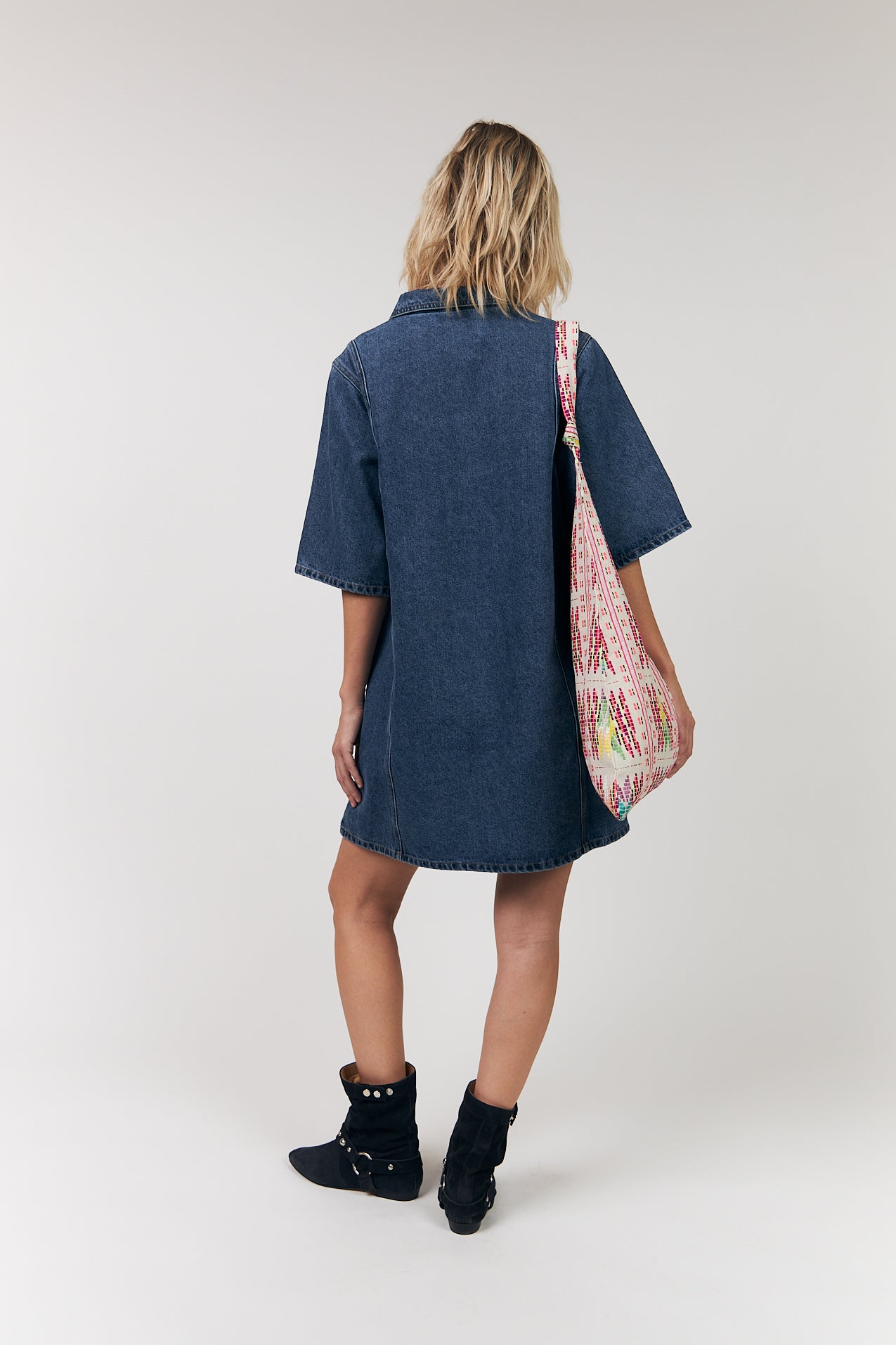 LOLLYS LAUNDRY MOLA DRESS MINI DENIM DRESS COTTON BLUE