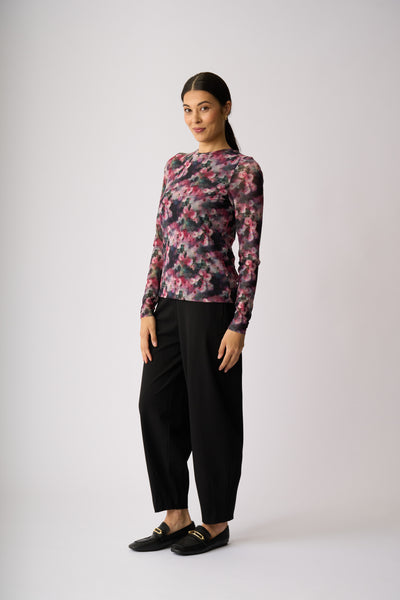MESH CREW NECK TOP