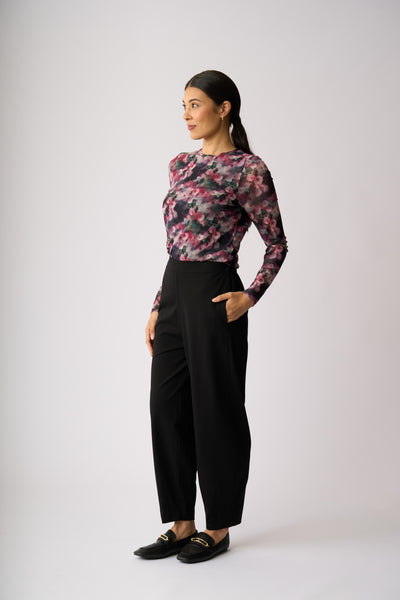 MESH CREW NECK TOP