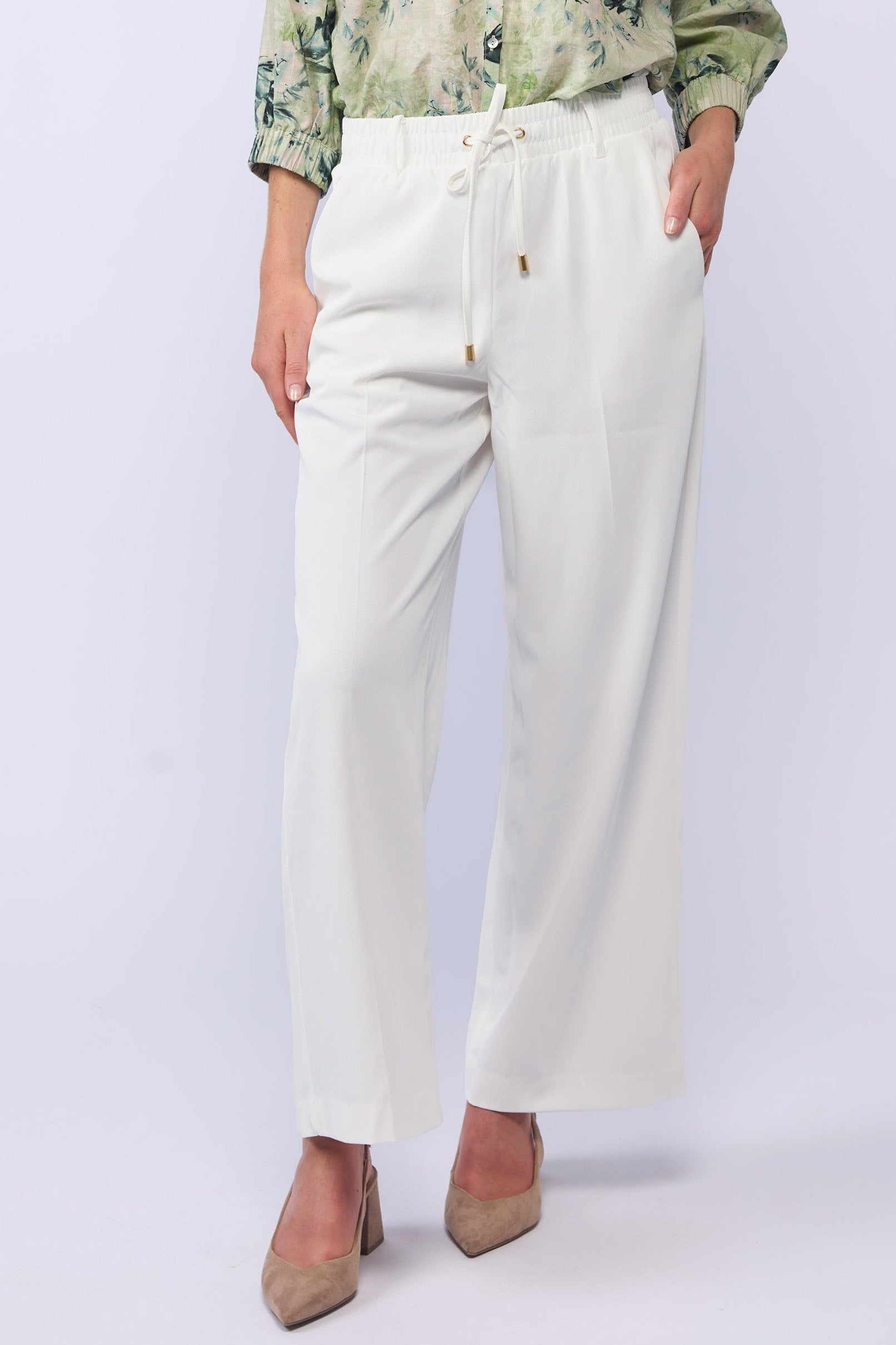 DRAMA LAKE PANT WHITE PANT WIDE LEG PANT TROUSER DRAWSTRING EVERYDAY DAY EVENING PANT ELASTIC WAISTBAND
