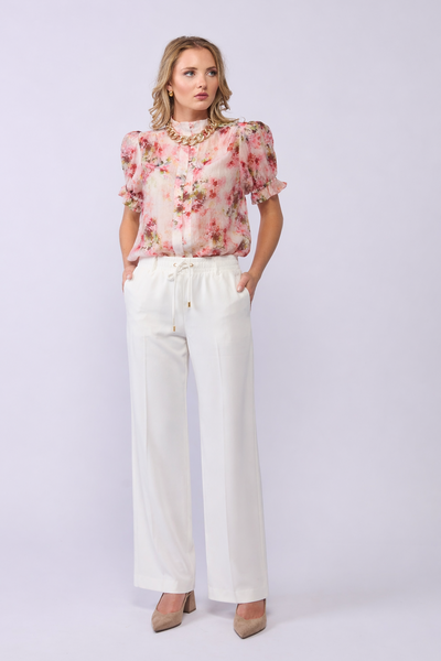 DRAMA LAKE PANT WHITE PANT WIDE LEG PANT TROUSER DRAWSTRING EVERYDAY DAY EVENING PANT ELASTIC WAISTBAND