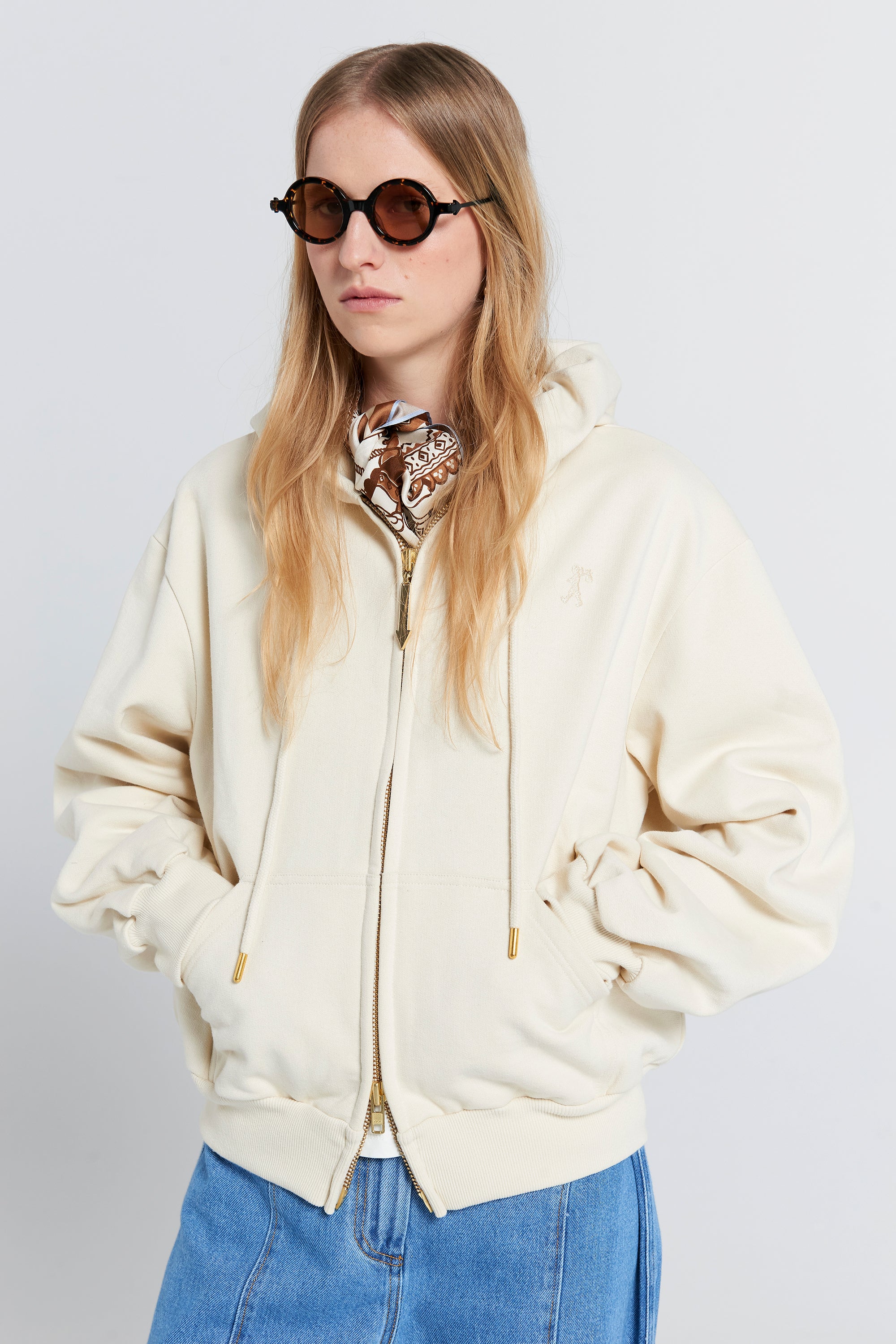 ROCKING HORSE CROPPED OVERSIZED HOODIE