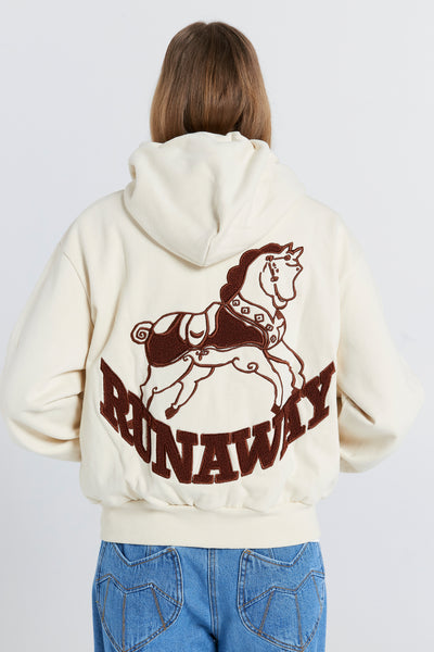 ROCKING HORSE CROPPED OVERSIZED HOODIE