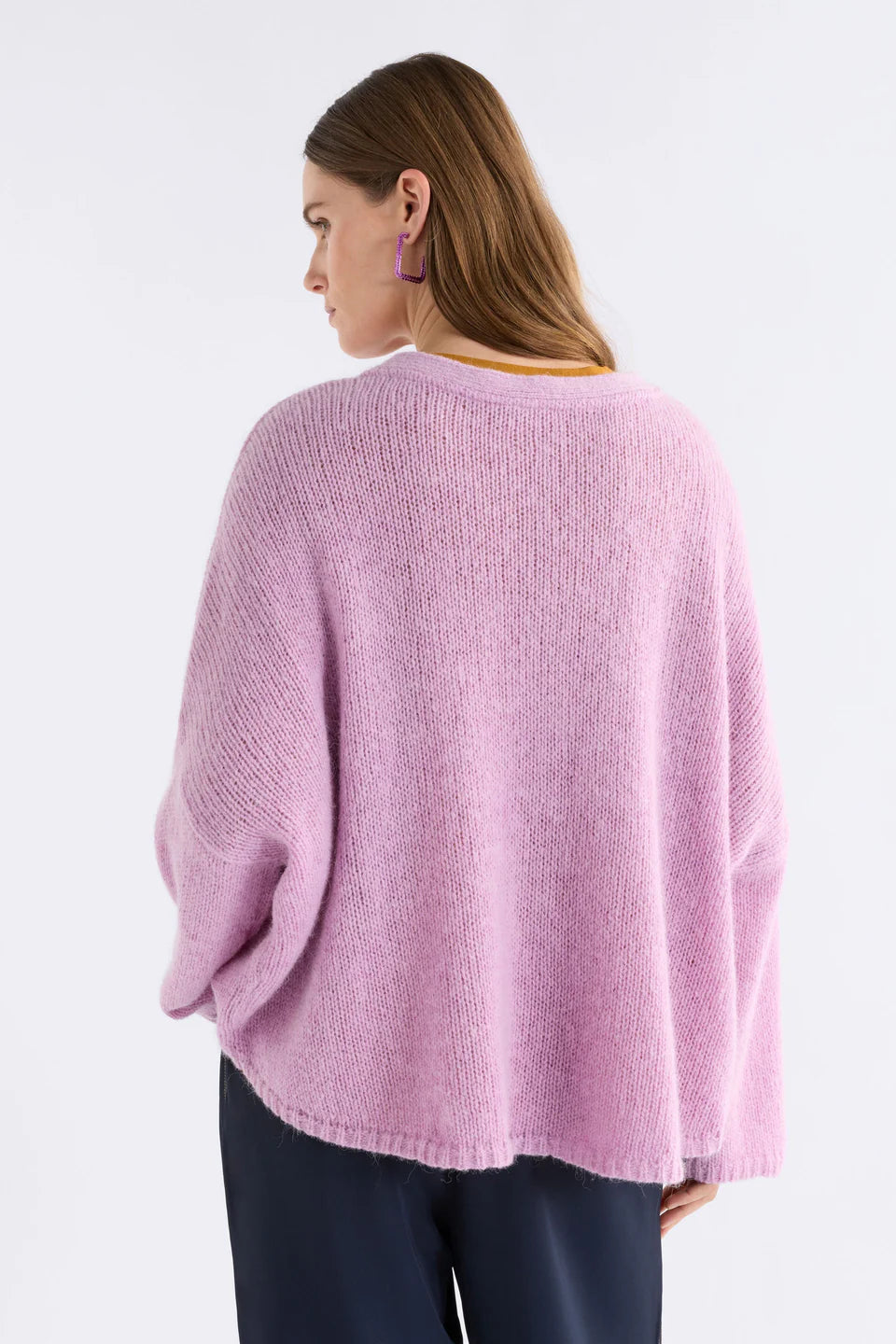 ELK AGNA SWEATER VIOLET MARLE KNIT SWEATER MERINO WOOL ALPACA