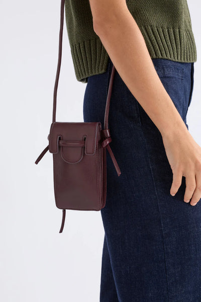 ELK ALAND POUCH BORDEAUX REMNANT LEATHER BURGUNDY