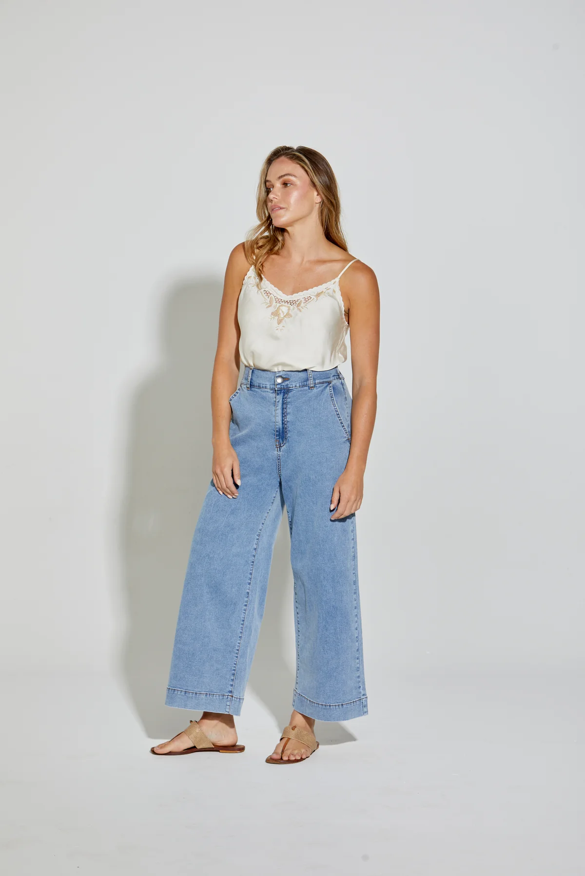 NEW LONDON JEANS ARNOS JEAN BLUE DENIM HIGH RISE STRETCH PANT