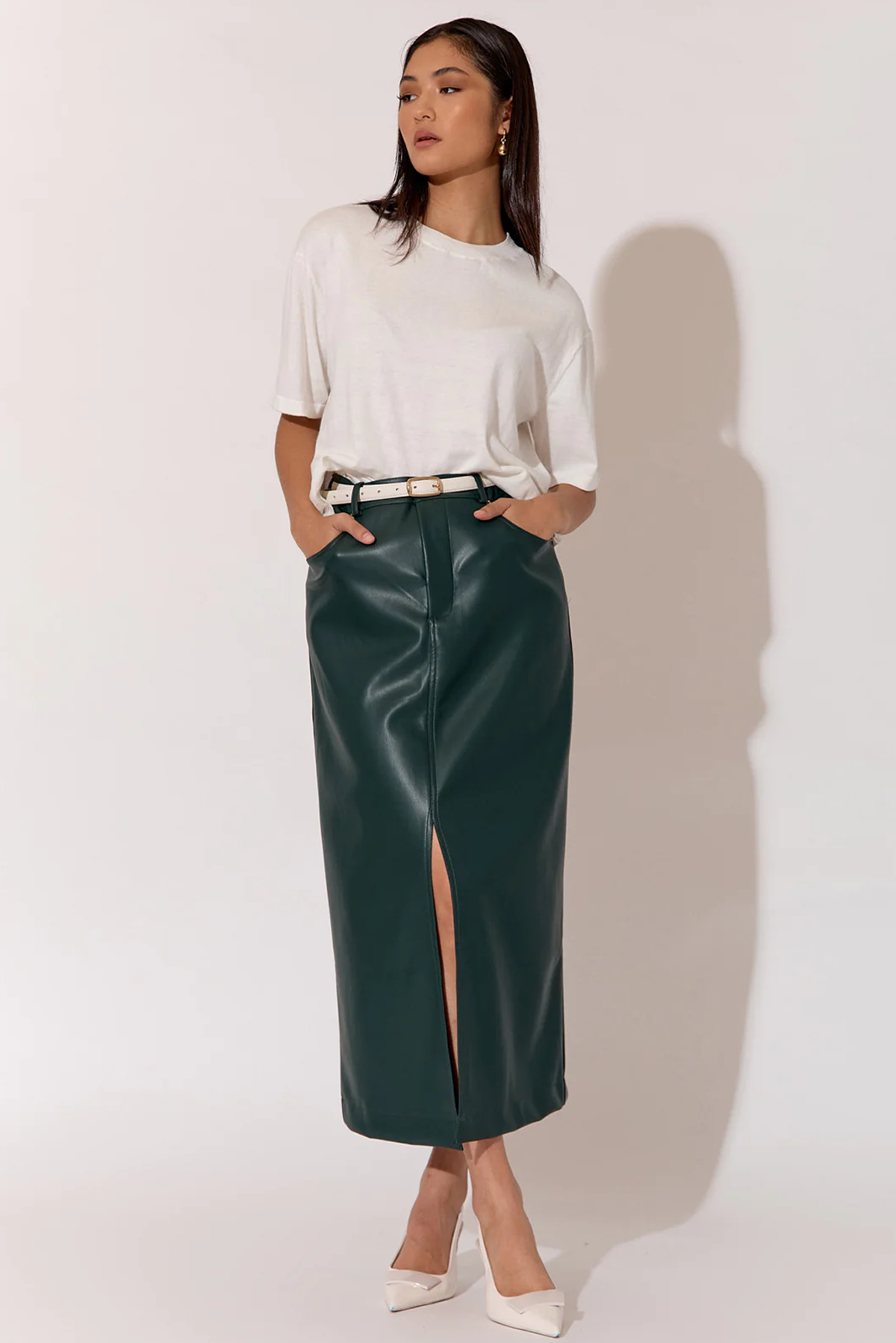 ASHER FAUX LEATHER SKIRT