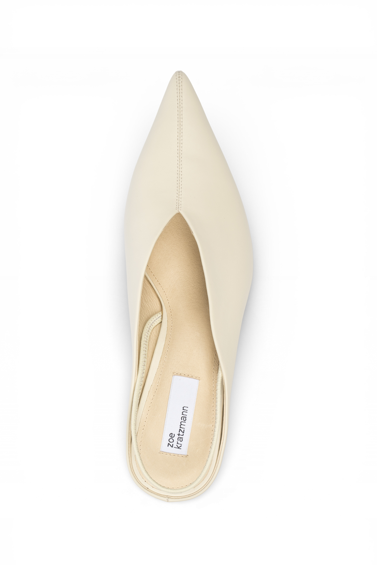 ZOE KRATZMANN AURORA HEEL PARCHMENT LEATHER IVORY 