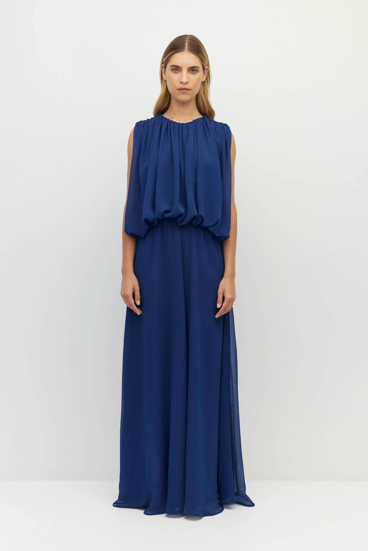 JULIETTE HOGAN ALDEN DRESS POLYESTER COBALT BLUE MAXI GOWN