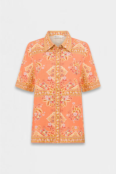 Glare top orange print