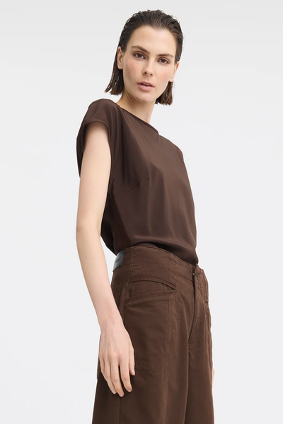 morrison AURORA SILK TOP espresso brown silk 