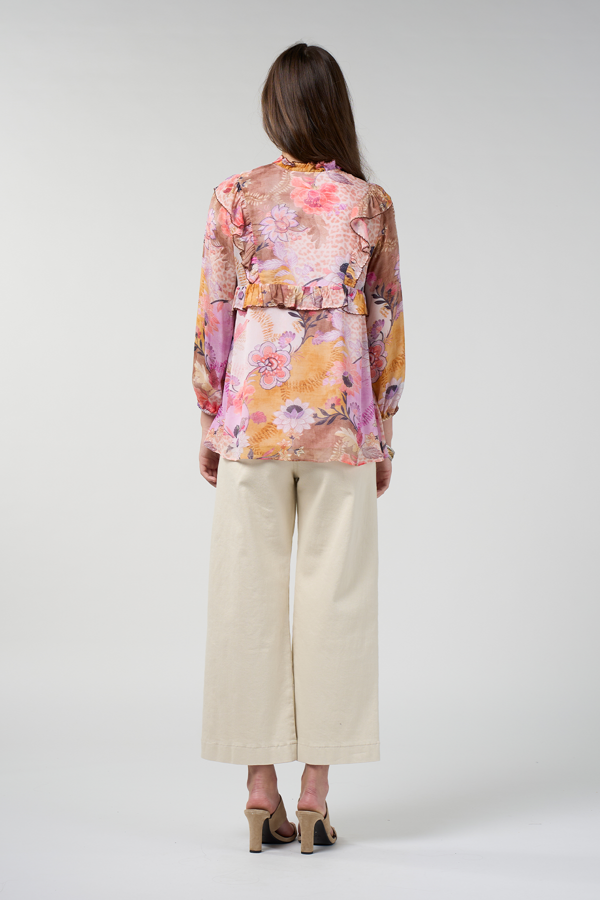 LOOBIES STORY BATIKA BLOUSE VISOSE RAYON PINK FLORAL TOP