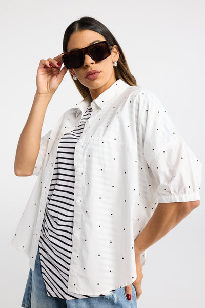 INK NOTCH TSHIRT HORIZONTAL STRIPE WHITE SHIRT NAVY STRIPE PONCHO TOP WITH CINCH DETAIL
