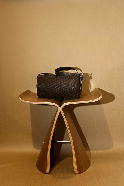 WENDYS LILLY BRIDGETTE BAG LEATHER BAG WOVEN LEATHER HAND BAG SHOULDER BAG BLACK BROWN CHOCOLATE DIAMOND BAG