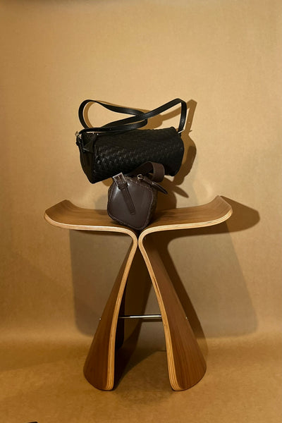WENDYS LILLY BRIDGETTE BAG LEATHER BAG WOVEN LEATHER HAND BAG SHOULDER BAG BLACK BROWN CHOCOLATE DIAMOND BAG