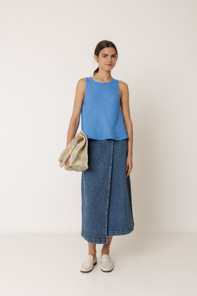 SHORT LINEN TOP