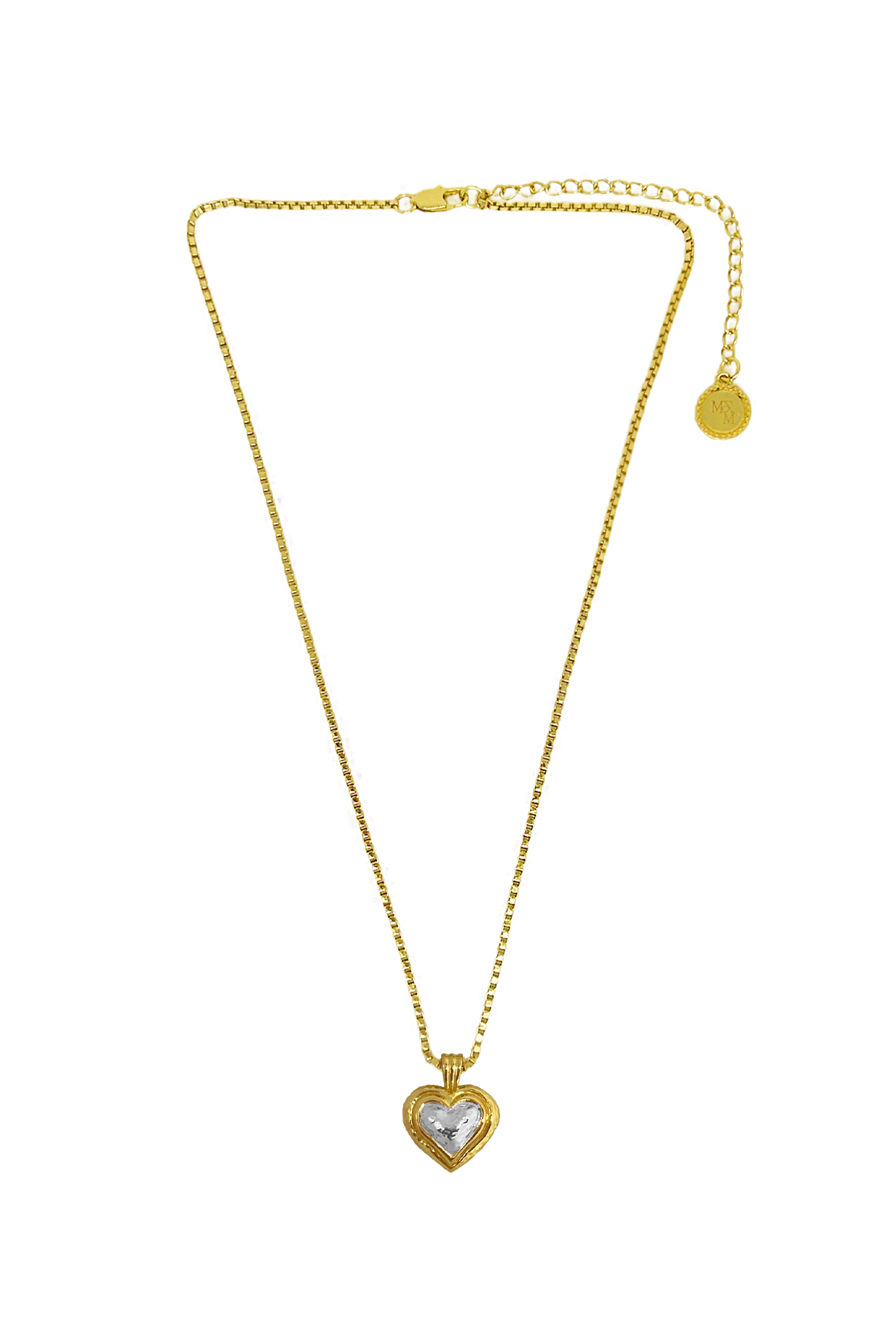 MOUNTAIN AND MOON CELINE NECKLACE GOLD AND SILVER HEART JEWELLERY