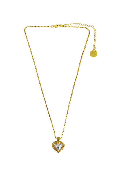 MOUNTAIN AND MOON CELINE NECKLACE GOLD AND SILVER HEART JEWELLERY