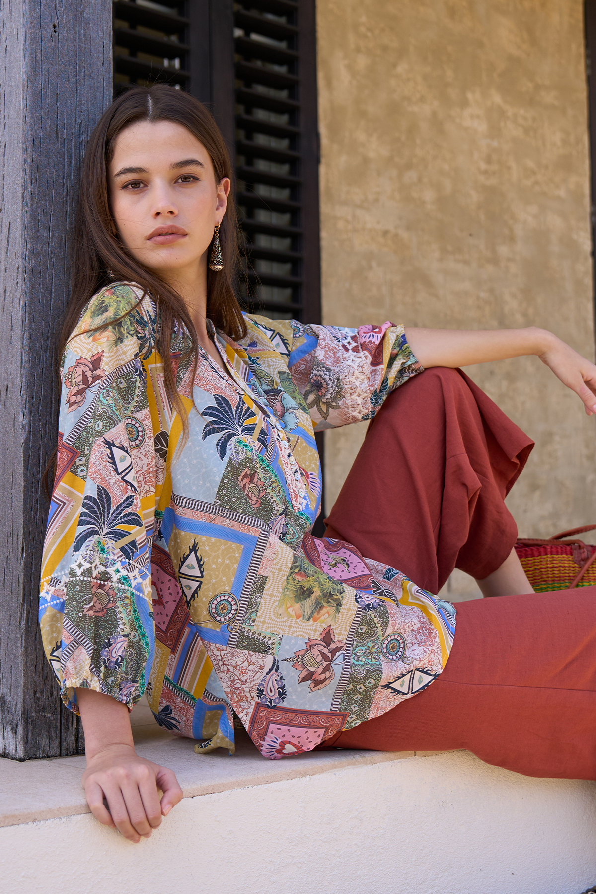 LOOBIES STORY CEYLON BLOUSE COTTON SILK MULTI PRINT