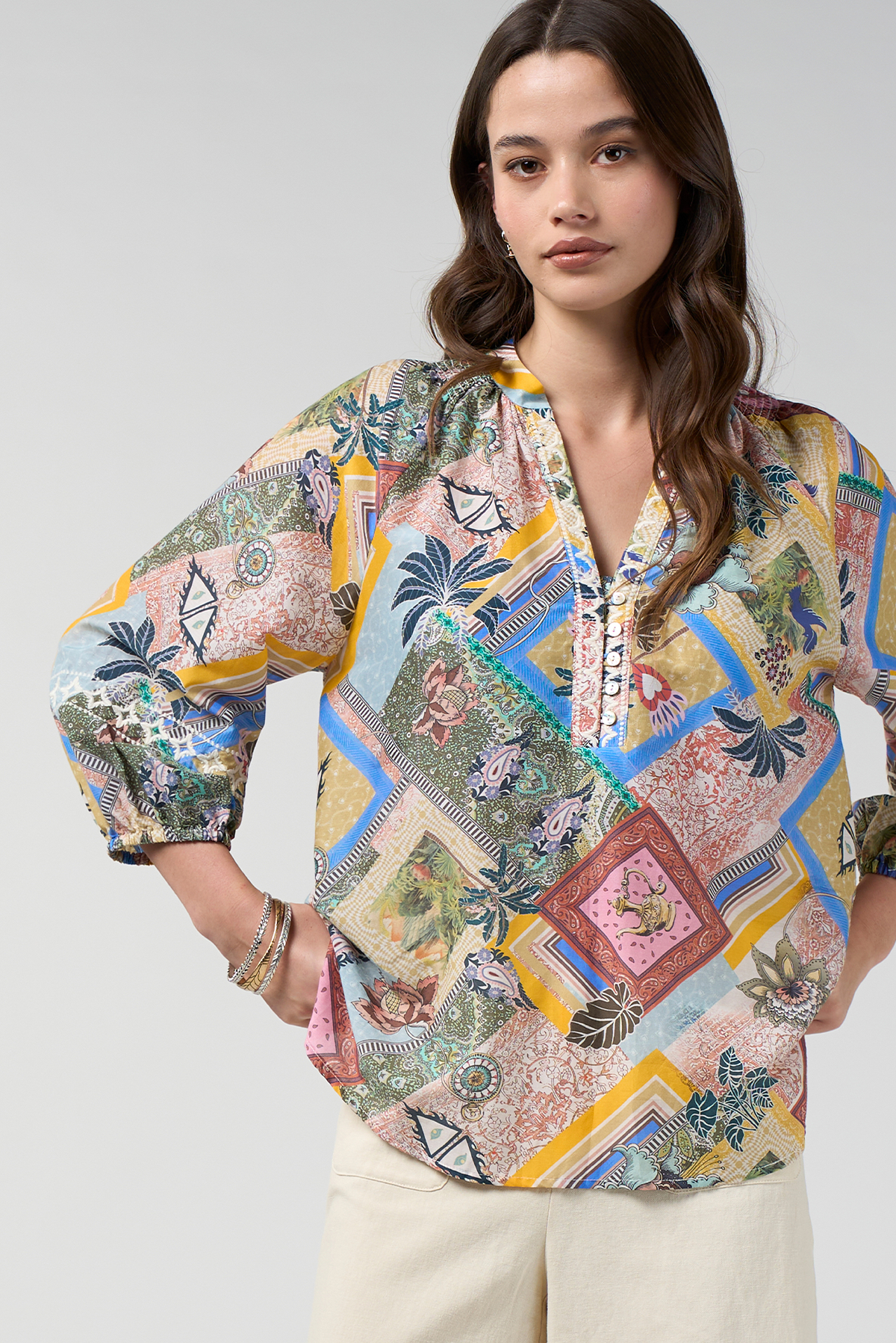 LOOBIES STORY CEYLON BLOUSE COTTON SILK MULTI PRINT