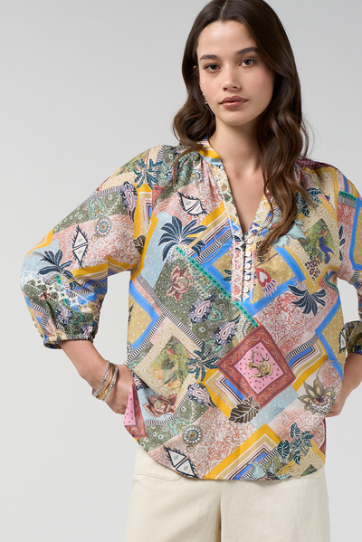 LOOBIES STORY CEYLON BLOUSE COTTON SILK MULTI PRINT
