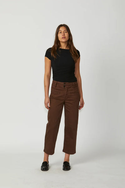 NEW LONDON JEANS CHRISTOW JEAN COTTON STRETCH JEAN WITH DOUBLE BUTTON WAIST AND A CROPPED STRAIGHT LEG 