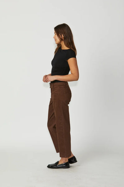 NEW LONDON JEANS CHRISTOW JEAN COTTON STRETCH JEAN WITH DOUBLE BUTTON WAIST AND A CROPPED STRAIGHT LEG 