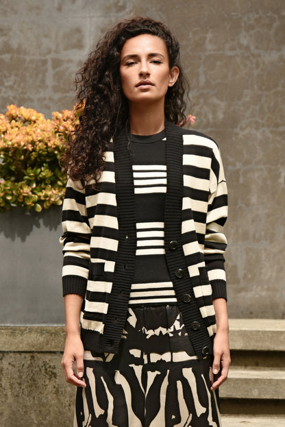 I DONT STRIPE CARDIGAN