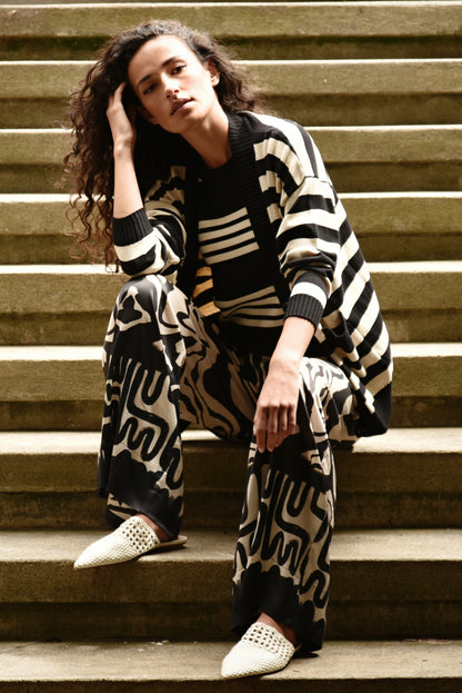 I DONT STRIPE CARDIGAN