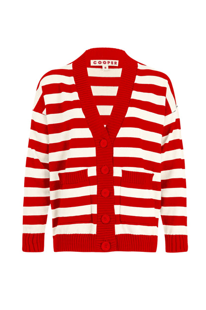 I DONT STRIPE CARDIGAN
