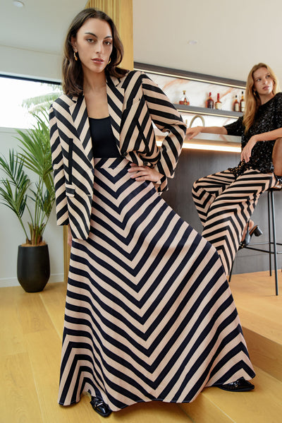 COOPER LOVE AT FIRST TUX JACKET VISCOSE RAYON LINEN STIRPE BLAZER 