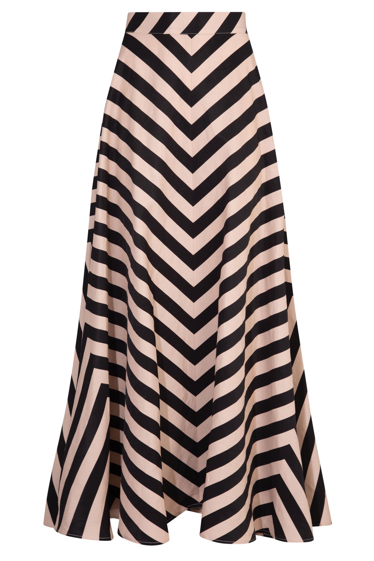 COOPER TOTALLY LINEAR SKIRT VISCOSE RAYON LINEN STRIPE MAXI SKIRT
