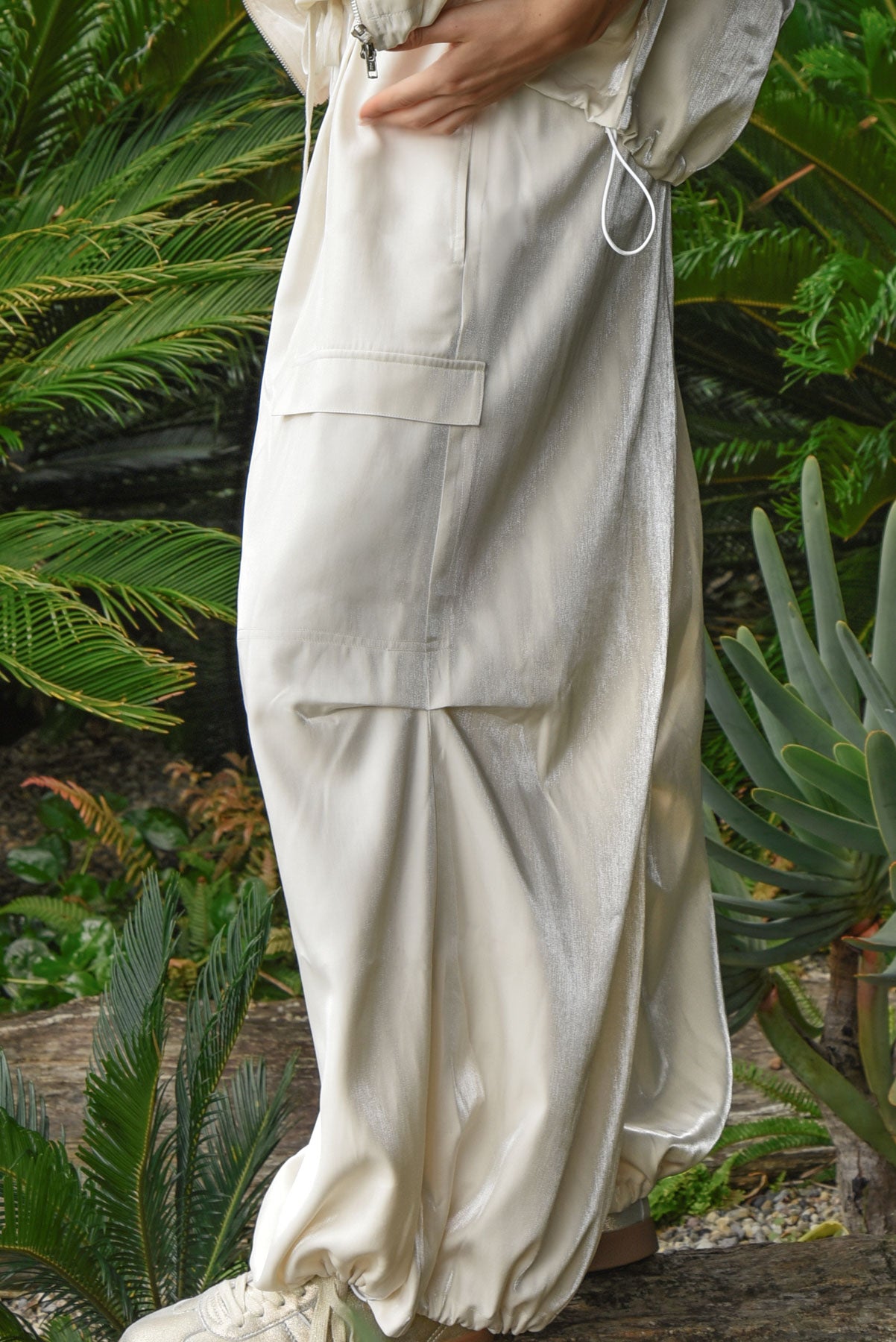 COOPER PANT ICIPATE IN STYLE PANT RAYON POLYESTER CARGO PANT IVORY 