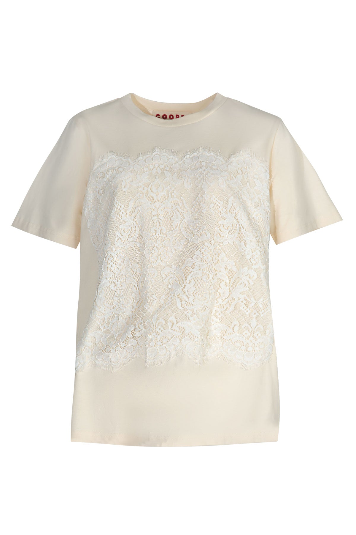 COOPER JUST TO SAVE LACE TSHIRT BLACK CREAM LACE COTTON TEE