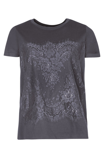 COOPER JUST TO SAVE LACE TSHIRT BLACK LACE COTTON TEE