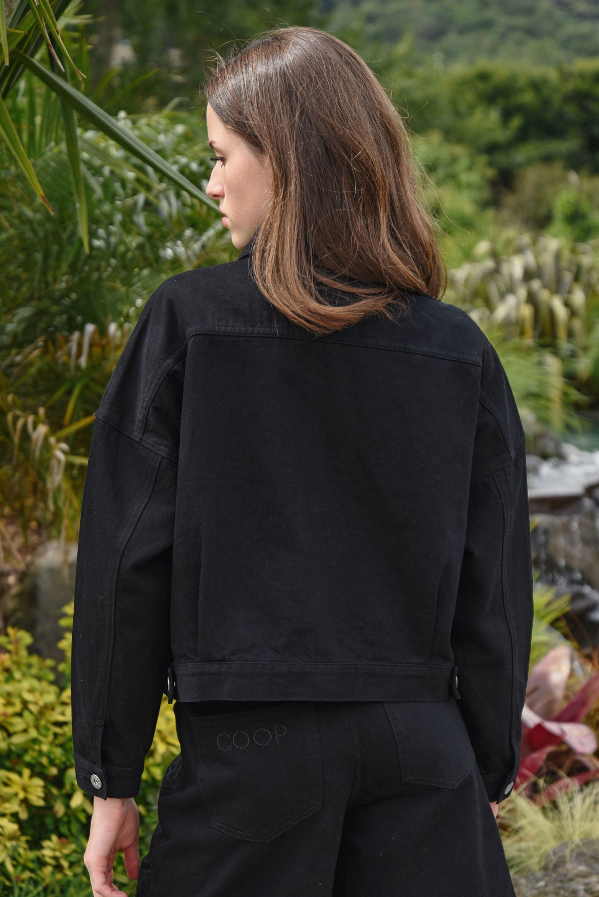 COOP ANGLAISING GRACE JACKET COTTON DENIM JACKET EMBROIDERED BLACK