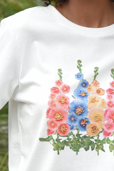 COOP FOXGLOVE AND FANCY FREE TSHIRT BLACK WHITE FLORAL TEE