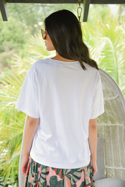 COOP GOTTA BOW TSHIRT BLACK AND WHITE BOW EMBROIDERED TEE