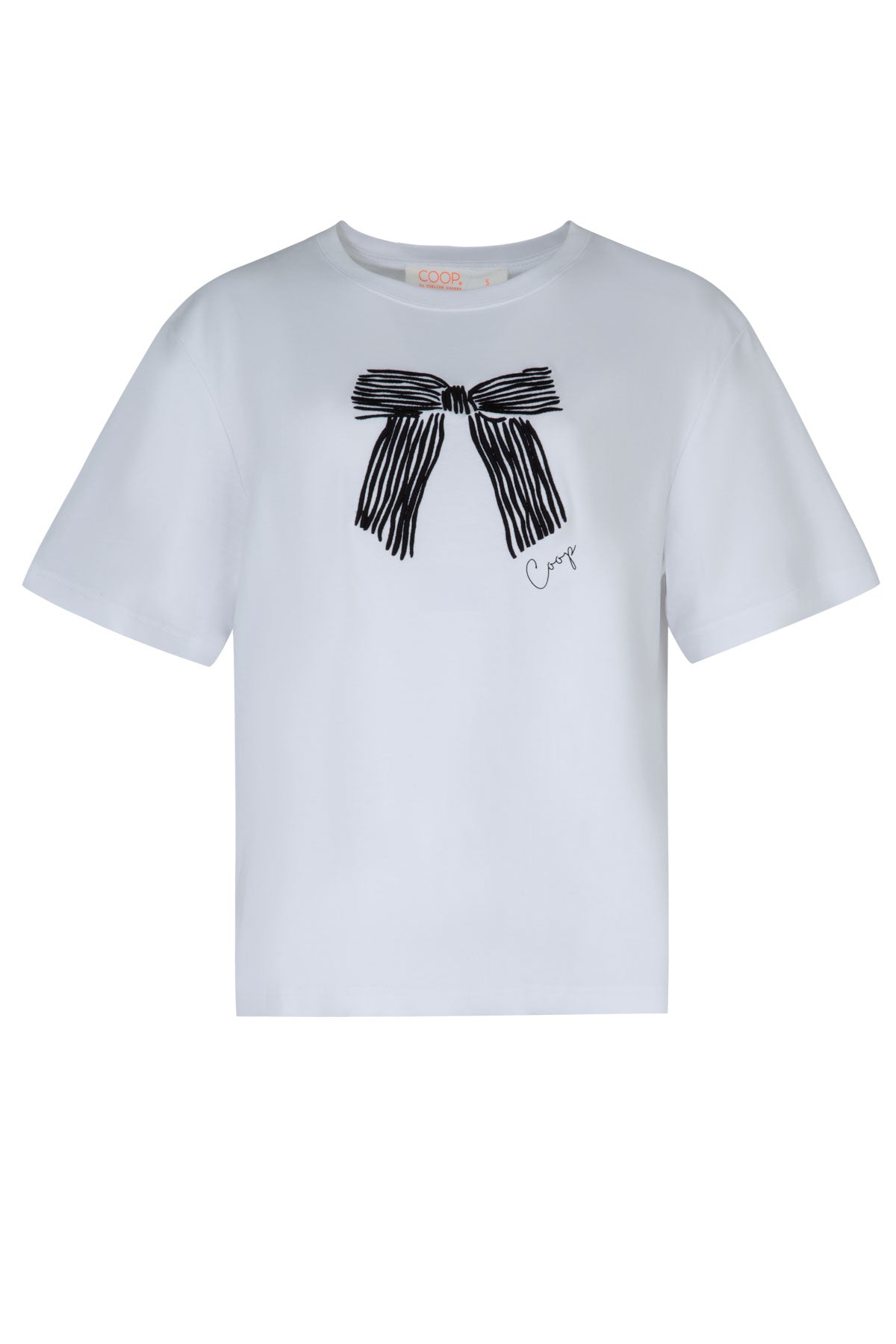 COOP GOTTA BOW TSHIRT BLACK AND WHITE BOW EMBROIDERED TEE